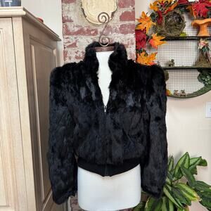 Vintage 80s Rabbit Fur Coat